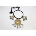 Tribal traditional silver necklace jewelery glass studded design black thread